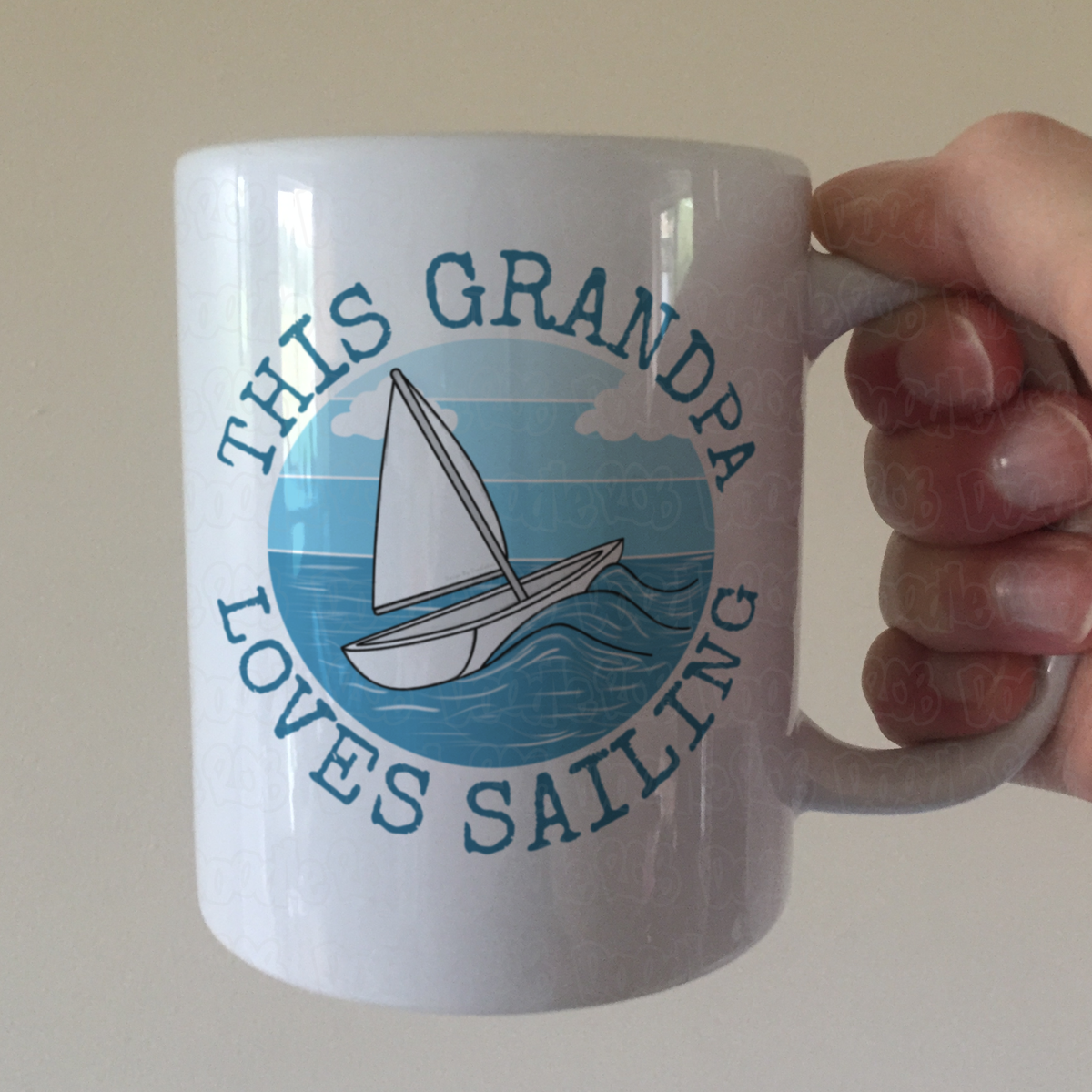 Sail Boat Father's Day Mug - This Grandpa Loves Sailing - Sailor Sailing Enthusiast Gift