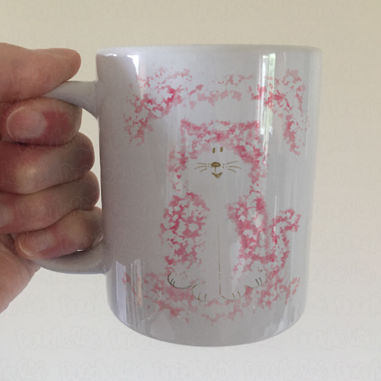 Floral Cat Mug - Cherry Blossom Cat Gift For Her