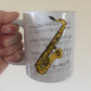 Saxophone Music Notation Mug (Colour) - Saxophonist Mug - Sax Player Gift