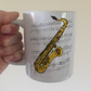Saxophone Music Notation Mug (Colour) - Saxophonist Mug - Sax Player Gift
