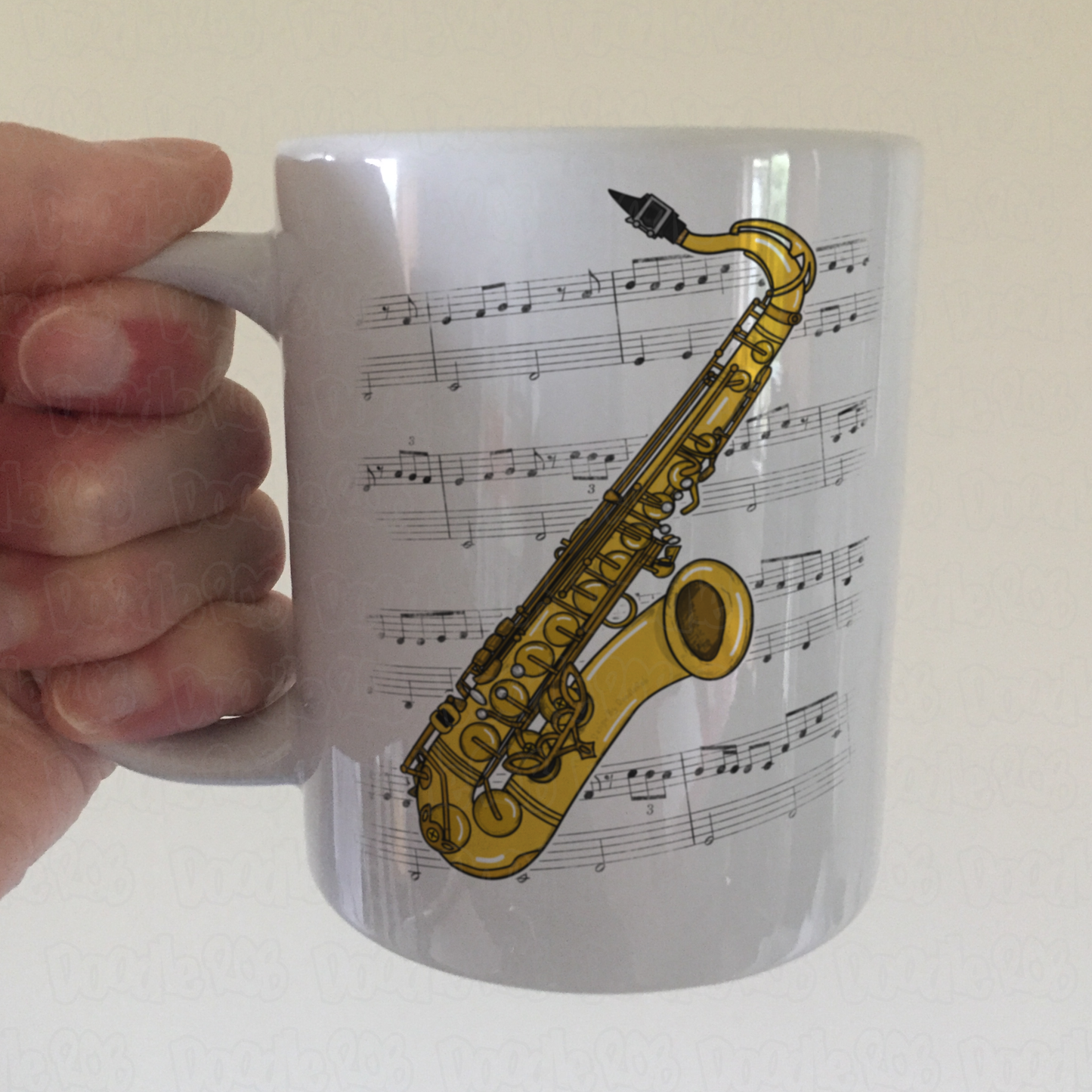 Saxophone Music Notation Mug (Colour) - Saxophonist Mug - Sax Player Gift