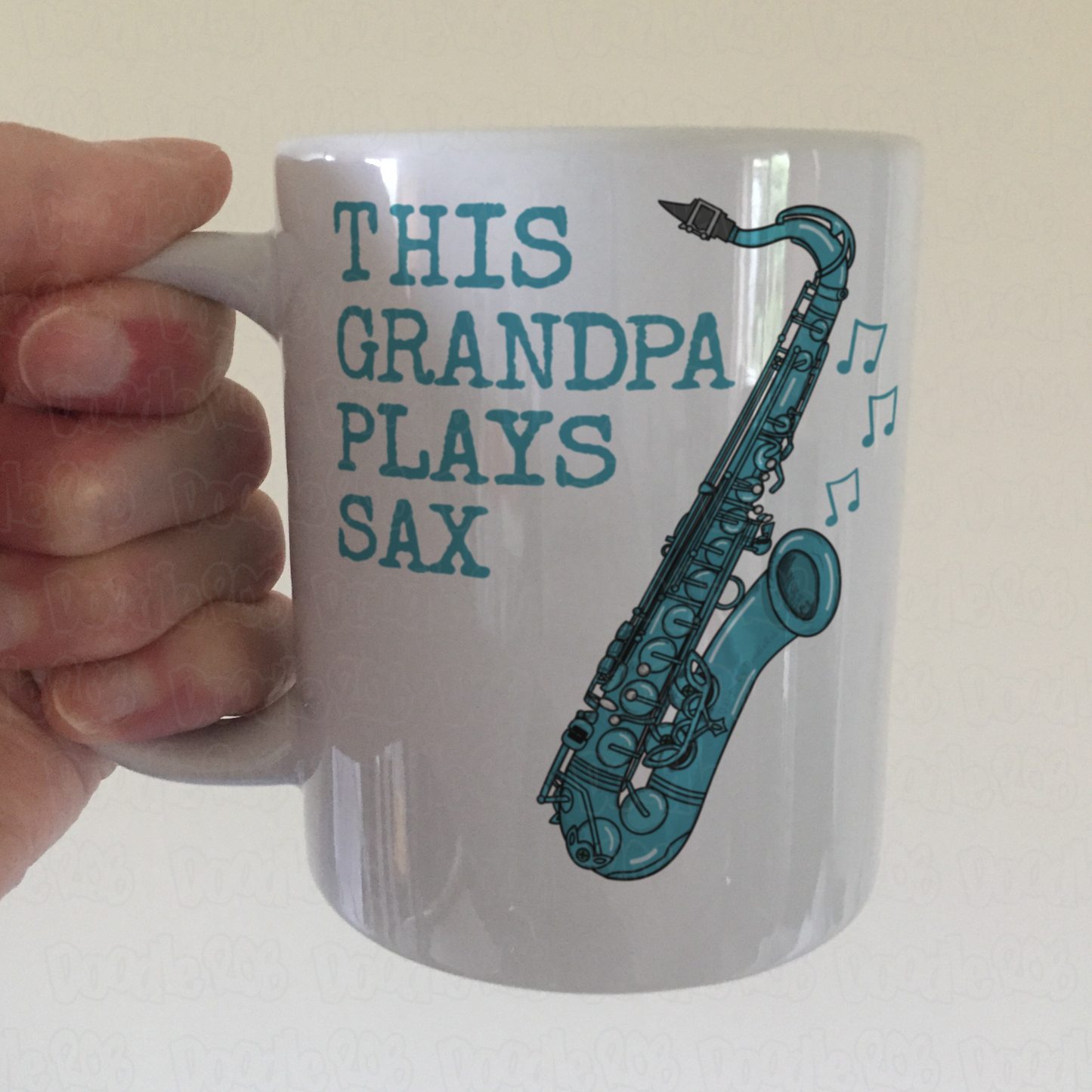 Saxophone Father's Day Mug - This Grandpa Plays Sax - Saxophonist Musician Gift