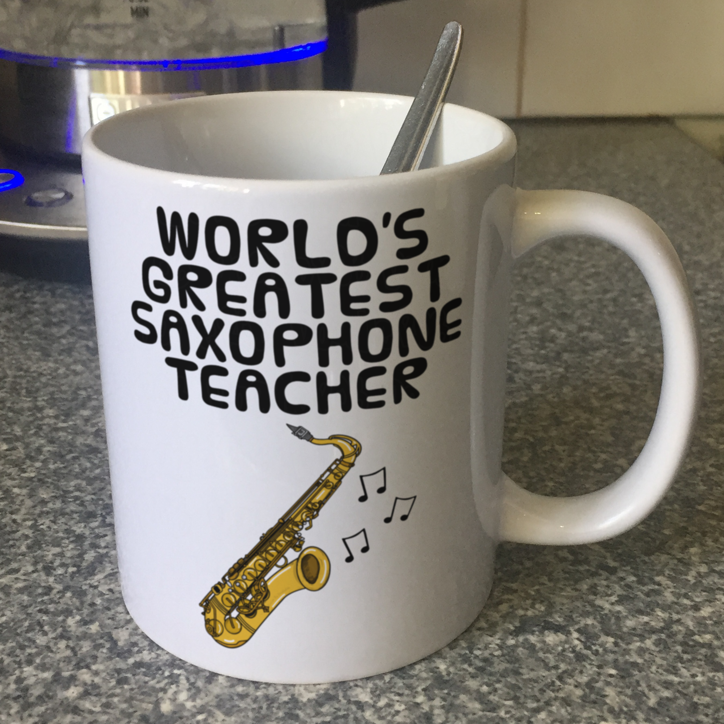 Saxophone Teacher Mug - World's Greatest Sax Teacher - Woodwind Teacher Gift