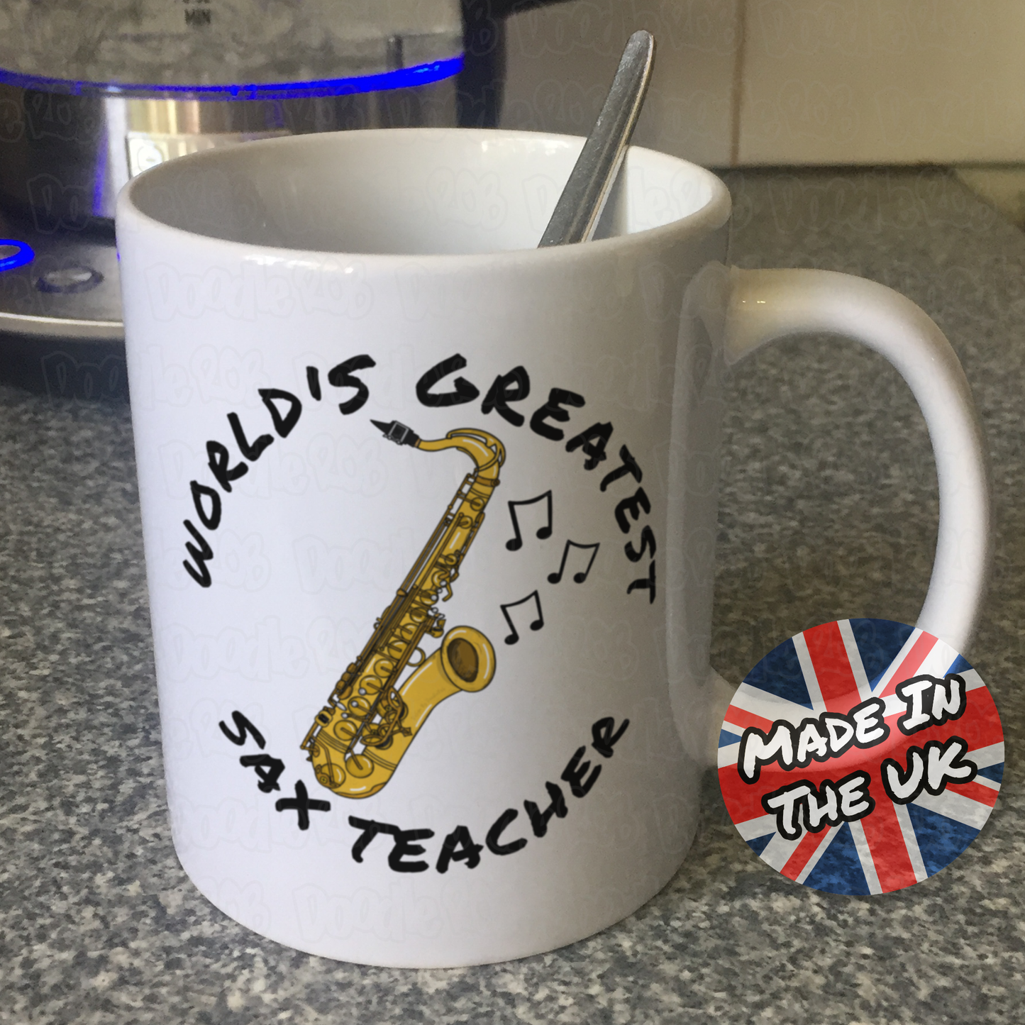 Saxophone Teacher Mug - World's Greatest Sax Teacher - Woodwind Teacher Gift