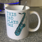 Saxophone Father's Day Mug - This Dad Plays Sax - Saxophonist Musician Gift
