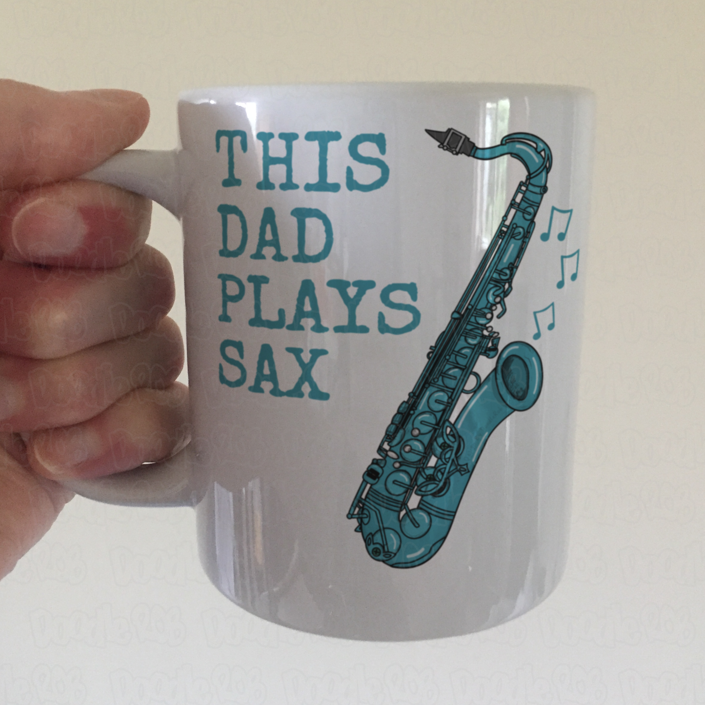 Saxophone Father's Day Mug - This Dad Plays Sax - Saxophonist Musician Gift