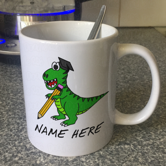 Custom Teacher Mug - School Dinosaur Mug - GCSE Exam Gift - Back To School Mug