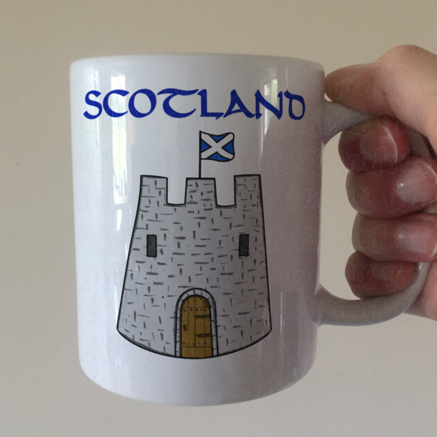 St Andrew's Day Mug - Castle With Scottish Flag - Patriotic Scotland Mug