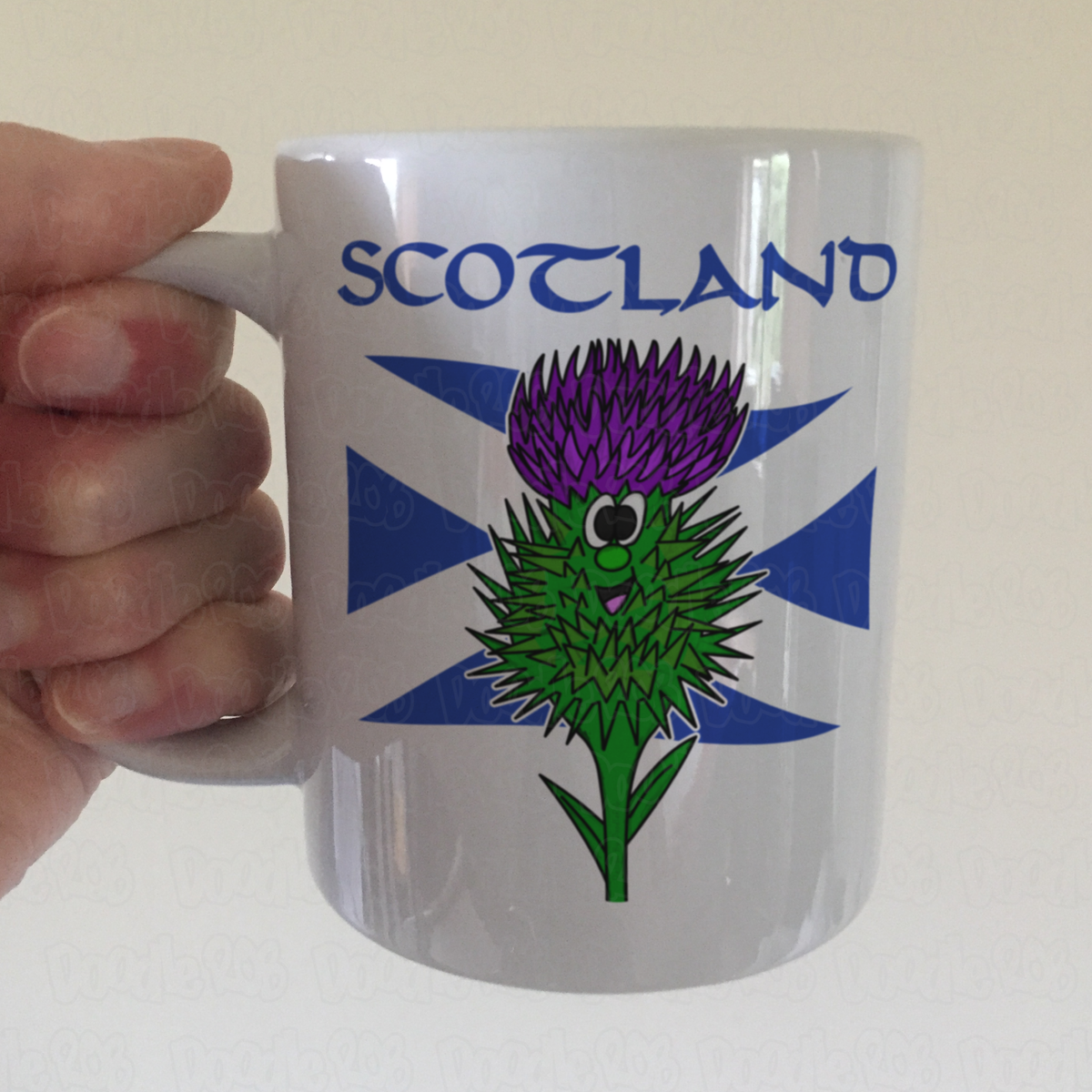 Scottish Flag Thistle Mug - Patriotic Scotland Mug - St Andrew's Day Gift