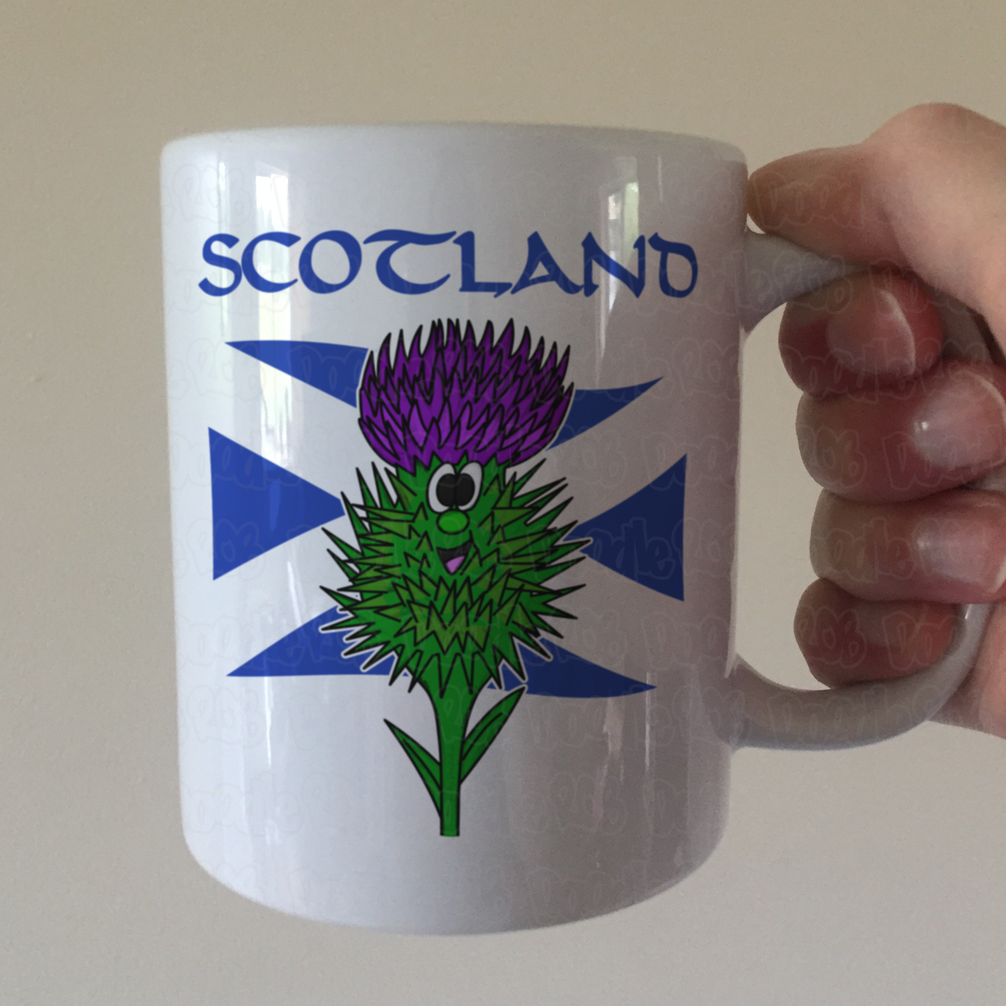 Scottish Flag Thistle Mug - Patriotic Scotland Mug - St Andrew's Day Gift