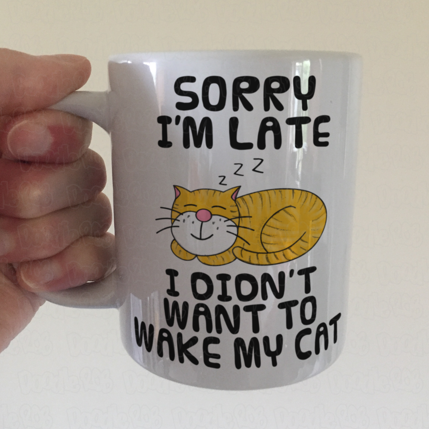 Sleeping Cat Mug - Sorry I'm Late, I Didn't Want To Wake My Cat - Funny Gift For Cat Lover