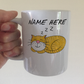 Sleeping Cat Personalised Mug (Ginger) - Custom Cat Lover Mug - Funny Gift For Cat Mum