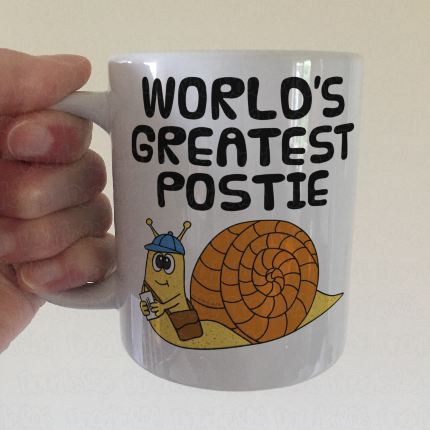 Funny Postman Mug (Snail) - World's Greatest Postie - Gift For Postal Worker