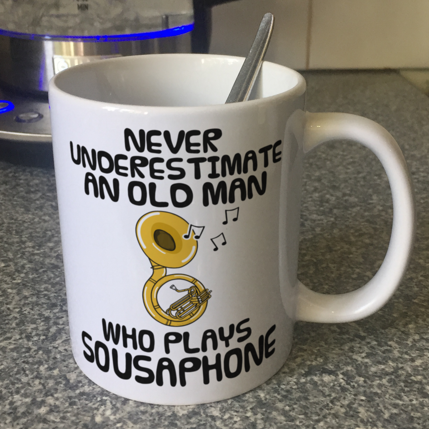 Funny Sousaphone Mug - Never Underestimate An Old Man Who Plays Sousaphone - Sousaphonist Brass Musician Gift For Him