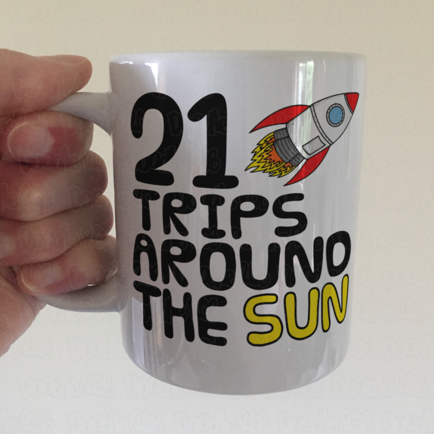Space Rocket 21st Birthday Mug - I've Done 21 Trips Around The Sun - Funny 21st Birthday Gift