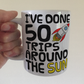 Space Rocket 50th Birthday Mug - I've Done 50 Trips Around The Sun - Funny 50th Birthday Gift