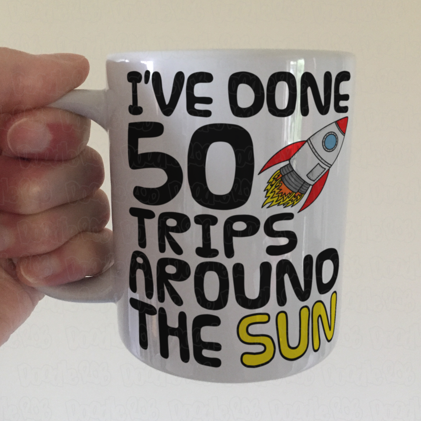 Space Rocket 50th Birthday Mug - I've Done 50 Trips Around The Sun - Funny 50th Birthday Gift