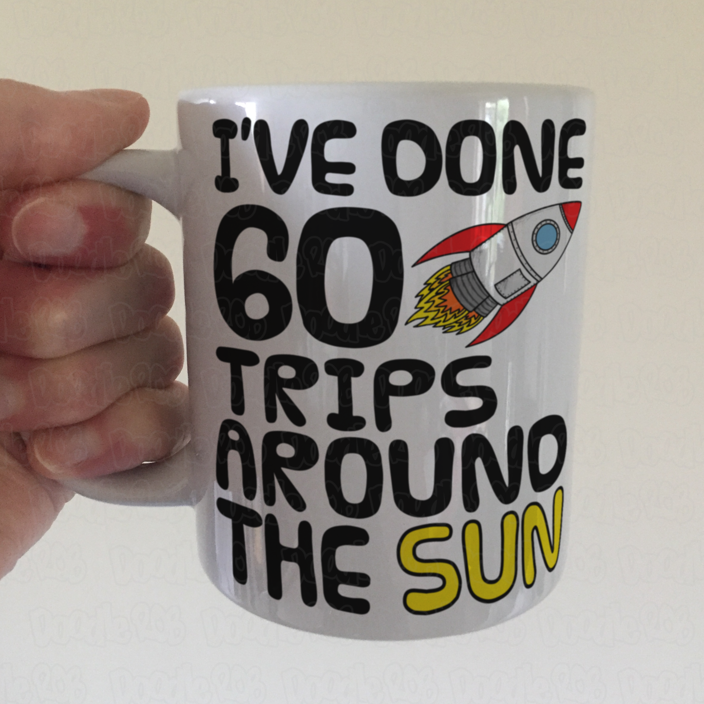 Space Rocket 60th Birthday Mug - I've Done 60 Trips Around The Sun - Funny 60th Birthday Gift
