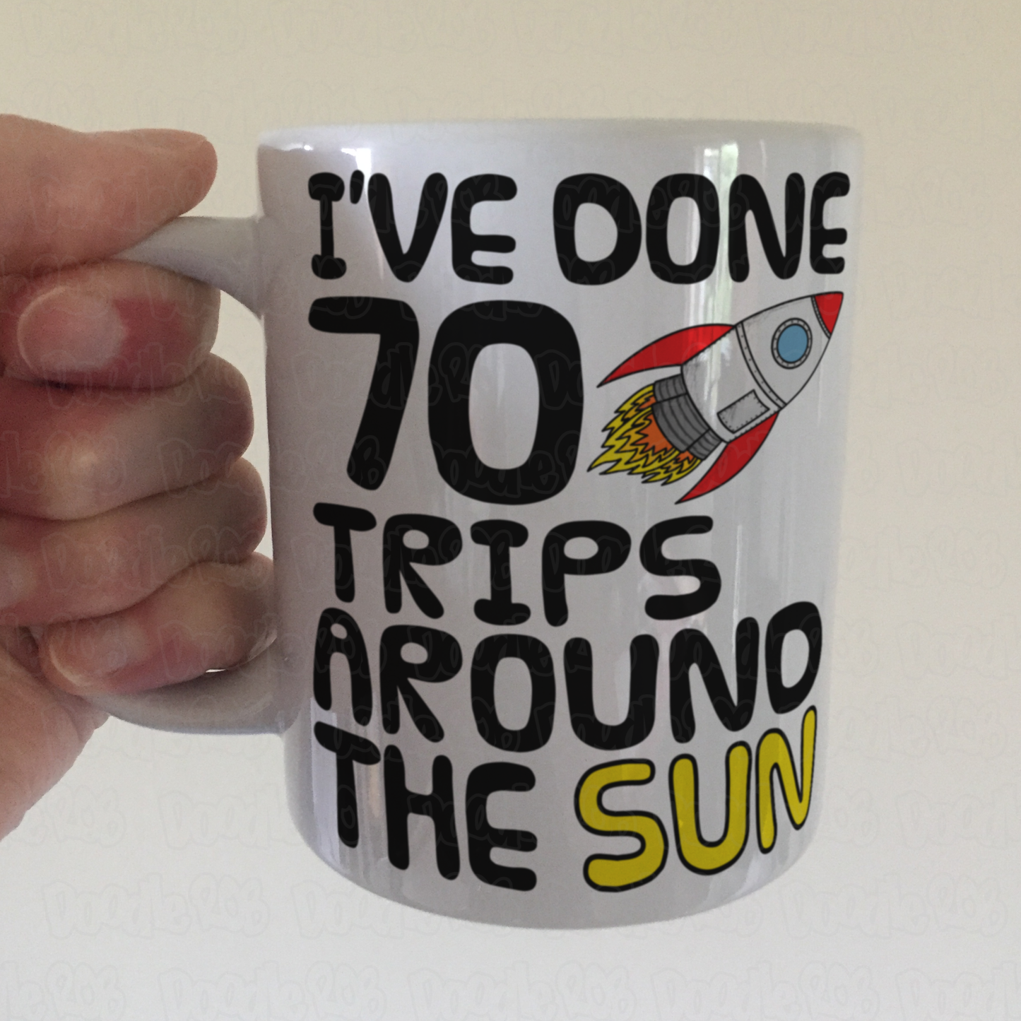Space Rocket 70th Birthday Mug - I've Done 70 Trips Around The Sun - Funny 70th Birthday Gift