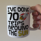 Space Rocket 70th Birthday Mug - I've Done 70 Trips Around The Sun - Funny 70th Birthday Gift