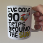 Space Rocket 90th Birthday Mug - I've Done 90 Trips Around The Sun - Funny 90th Birthday Gift