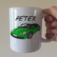 Car Enthusiast Personalised Mug (Green) - Custom Sports Car Mug - Gift For Motorist