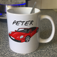 Car Enthusiast Personalised Mug (Red) - Custom Sports Car Mug - Gift For Motorist