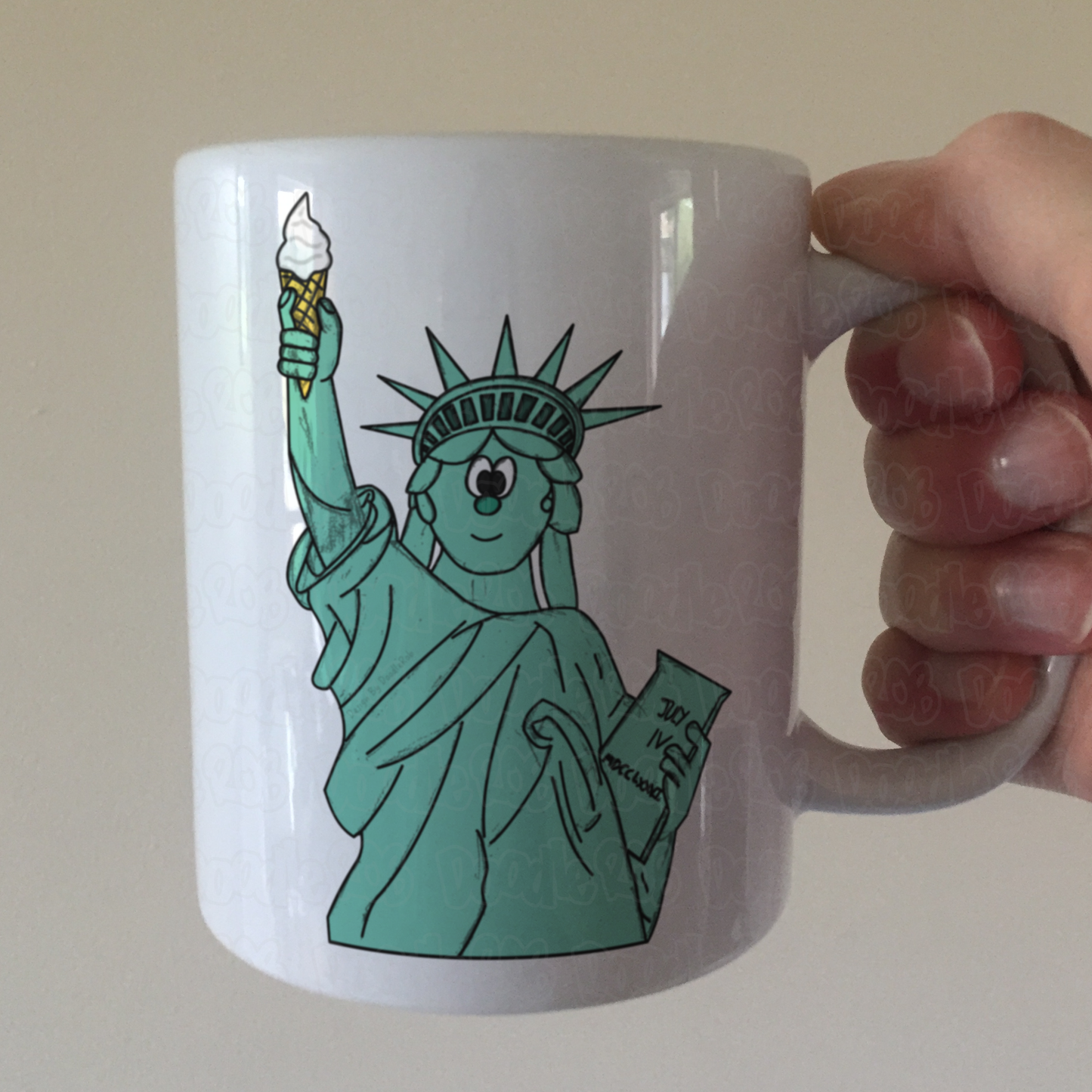 Funny Statue Of Liberty Mug - Statue Of Liberty Holding Ice Cream - Ice Cream Lover Gift