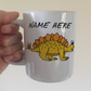 Stegosaurus Personalised Mug - Custom Dinosaur Gift - Personalised Dinosaur Mug
