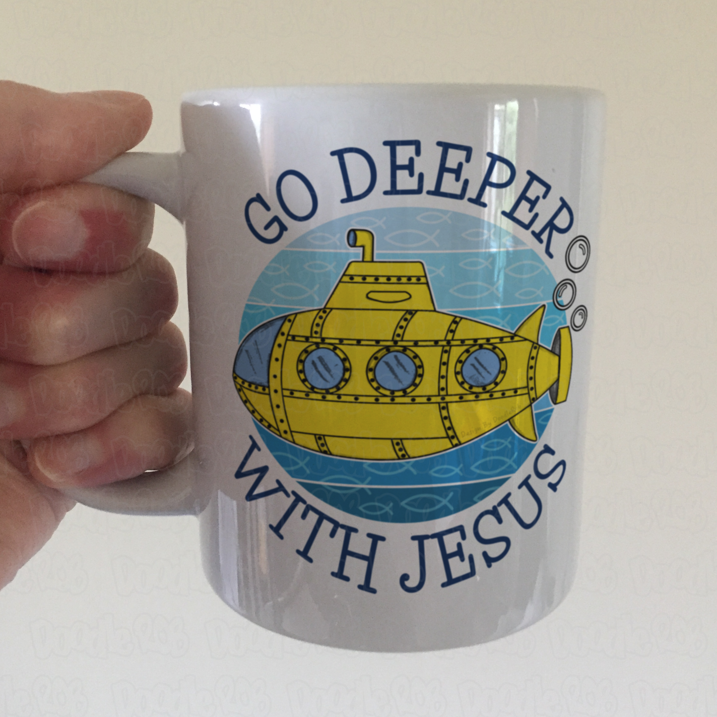 Submarine Mug - Go Deeper With Jesus - Funny Church Mug - Christian Gift For Kids