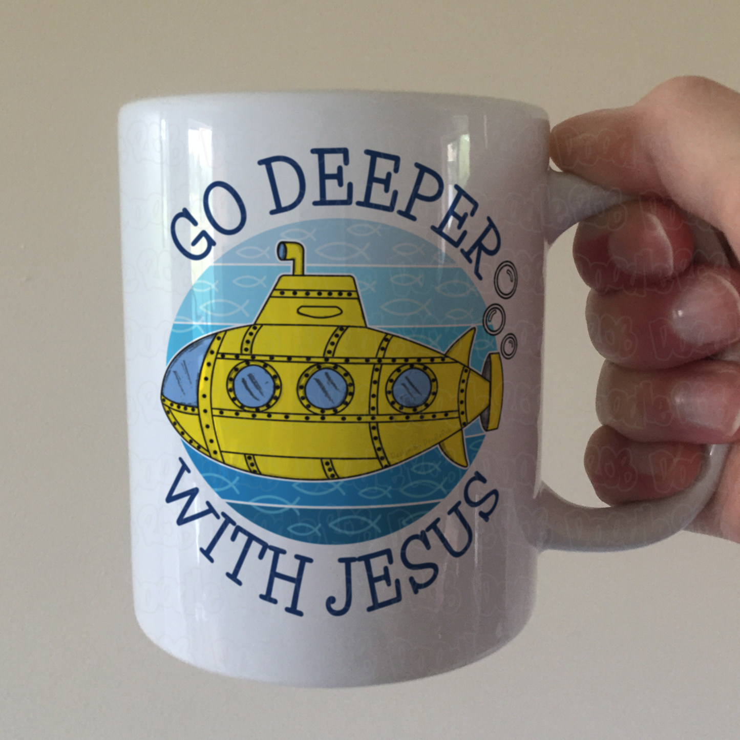 Submarine Mug - Go Deeper With Jesus - Funny Church Mug - Christian Gift For Kids