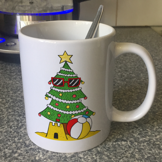 Summer Christmas Tree Mug - Christmas In July Mug - Funny Xmas Gift