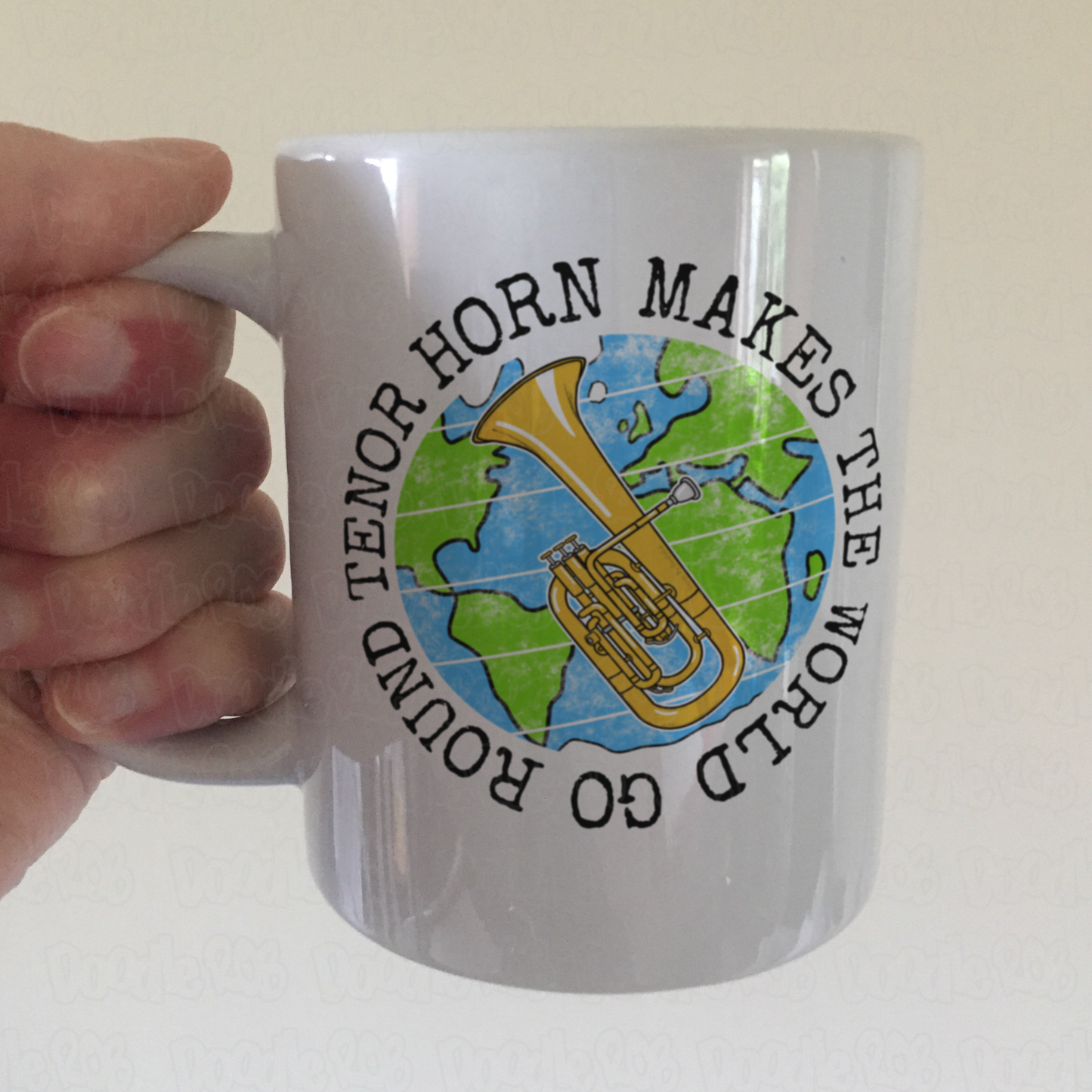 Tenor Horn Mug - Tenor Horn Makes The World Go Round - Tenor Horn Teacher Mug - Brass Musician Gift