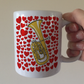 Tenor Horn With Hearts Mug - Gift For Horn Player - Brass Musician Valentines Anniversary Gift