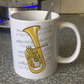 Tenor Horn Music Notation Mug (Colour) - Gift For Horn Player - Brass Musician Gift