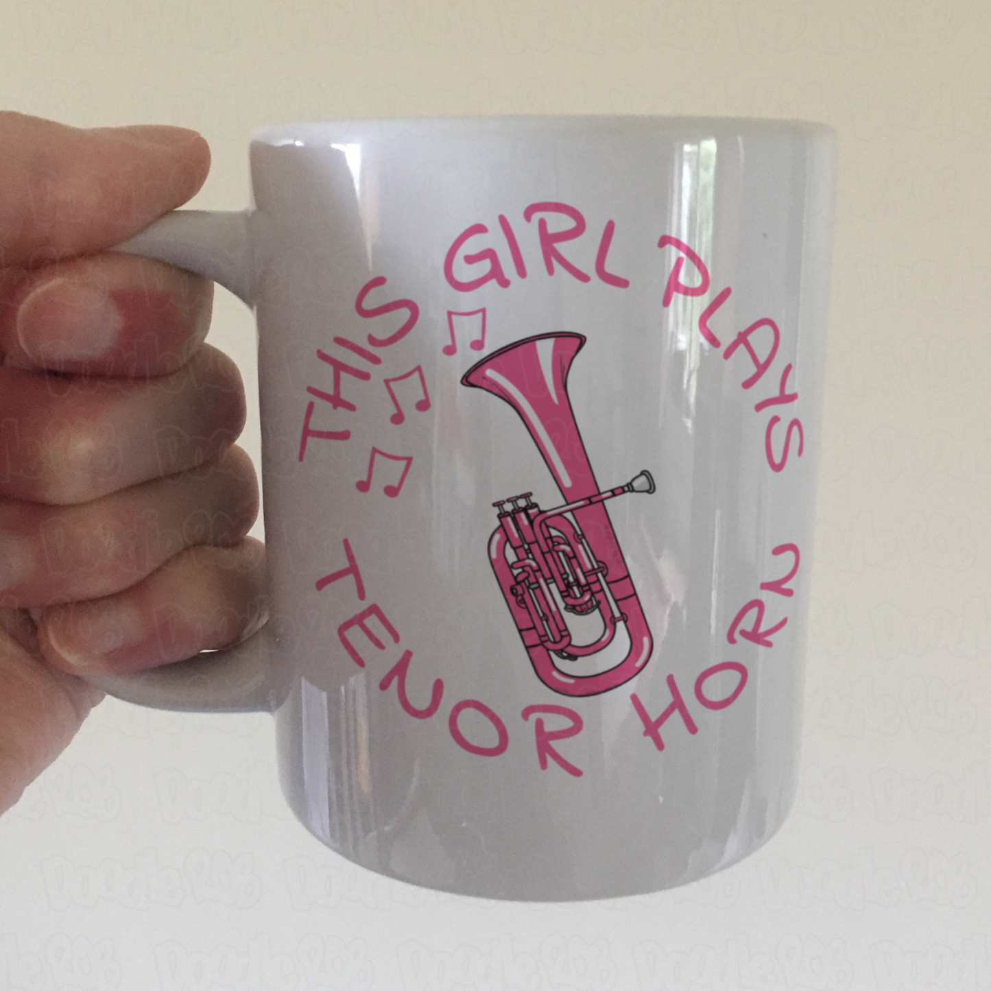 Pink Tenor Horn Mug - This Girl Plays Tenor Horn - Female Brass Musician Gift