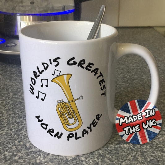 Tenor Horn Mug - World's Greatest Horn Player - Brass Musician Gift