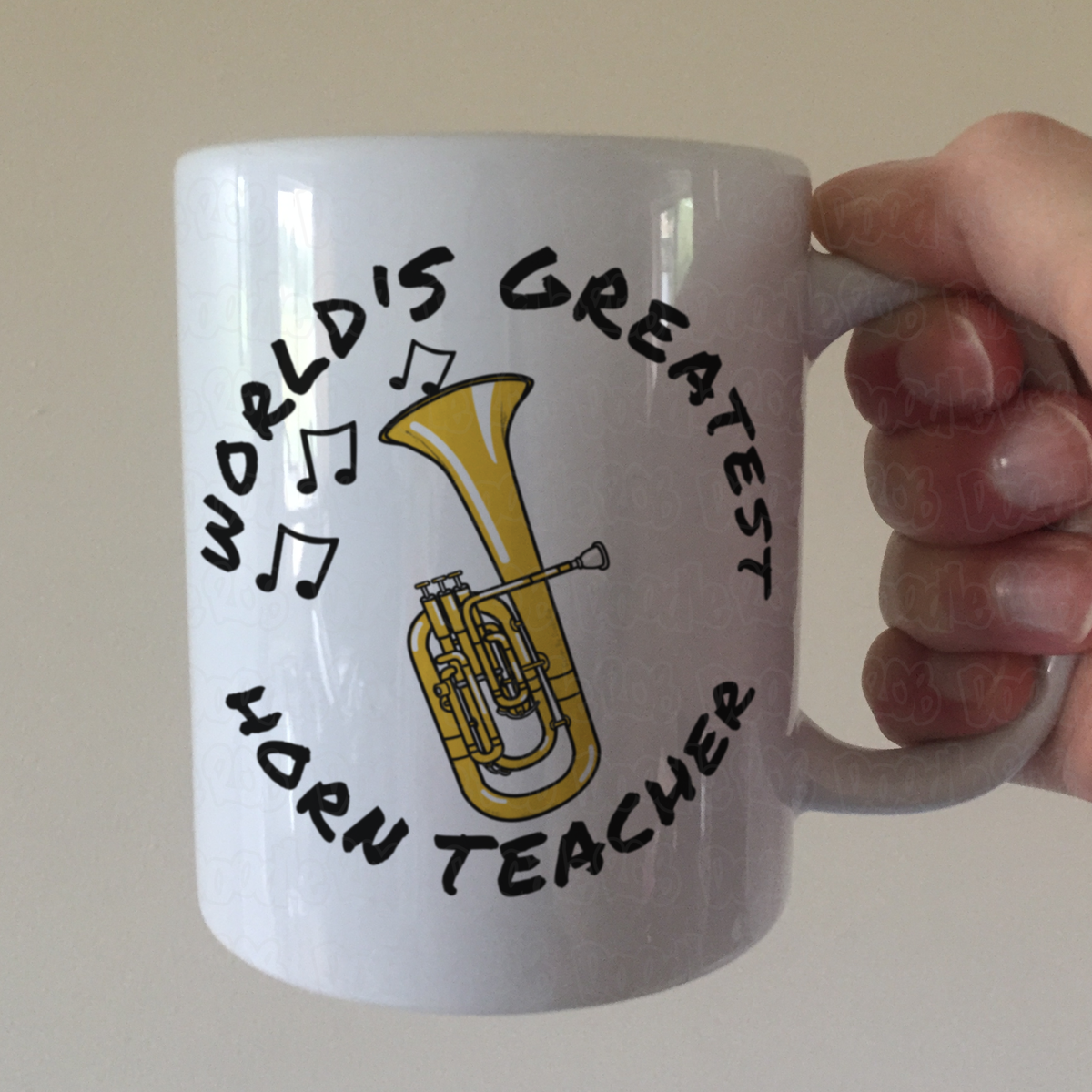 Tenor Horn Teacher Mug - World's Greatest Horn Teacher - Brass Musician Gift