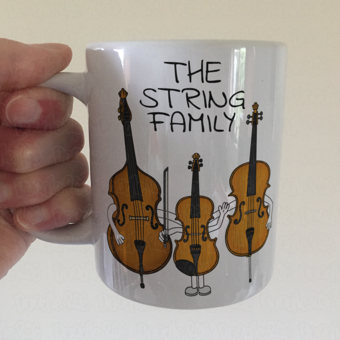 String Musician Mug - The String Family - Violinist - Cellist - Double Bassist - String Teacher Gift