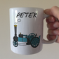 Traction Engine Personalised Mug (Blue) - Custom Mug For Steam Enthusiast - Gift For Engineer