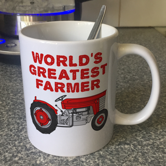 Vintage Tractor Mug - World's Greatest Farmer - Funny Farmer Mug - Farming Gift For Him