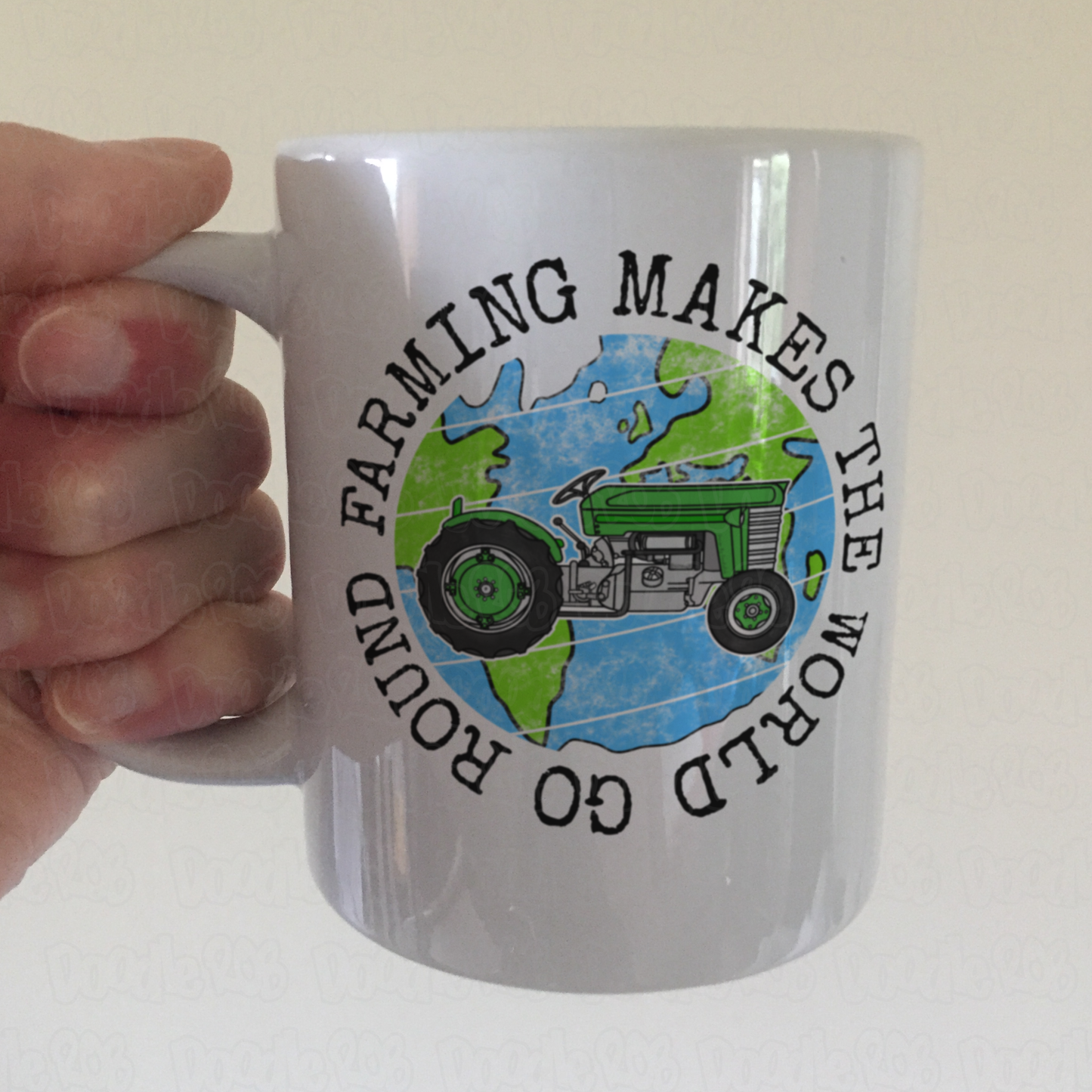 Funny Farmer Mug - Farming Makes The World Go Round - Vintage Tractor Mug - Earth Day Gift