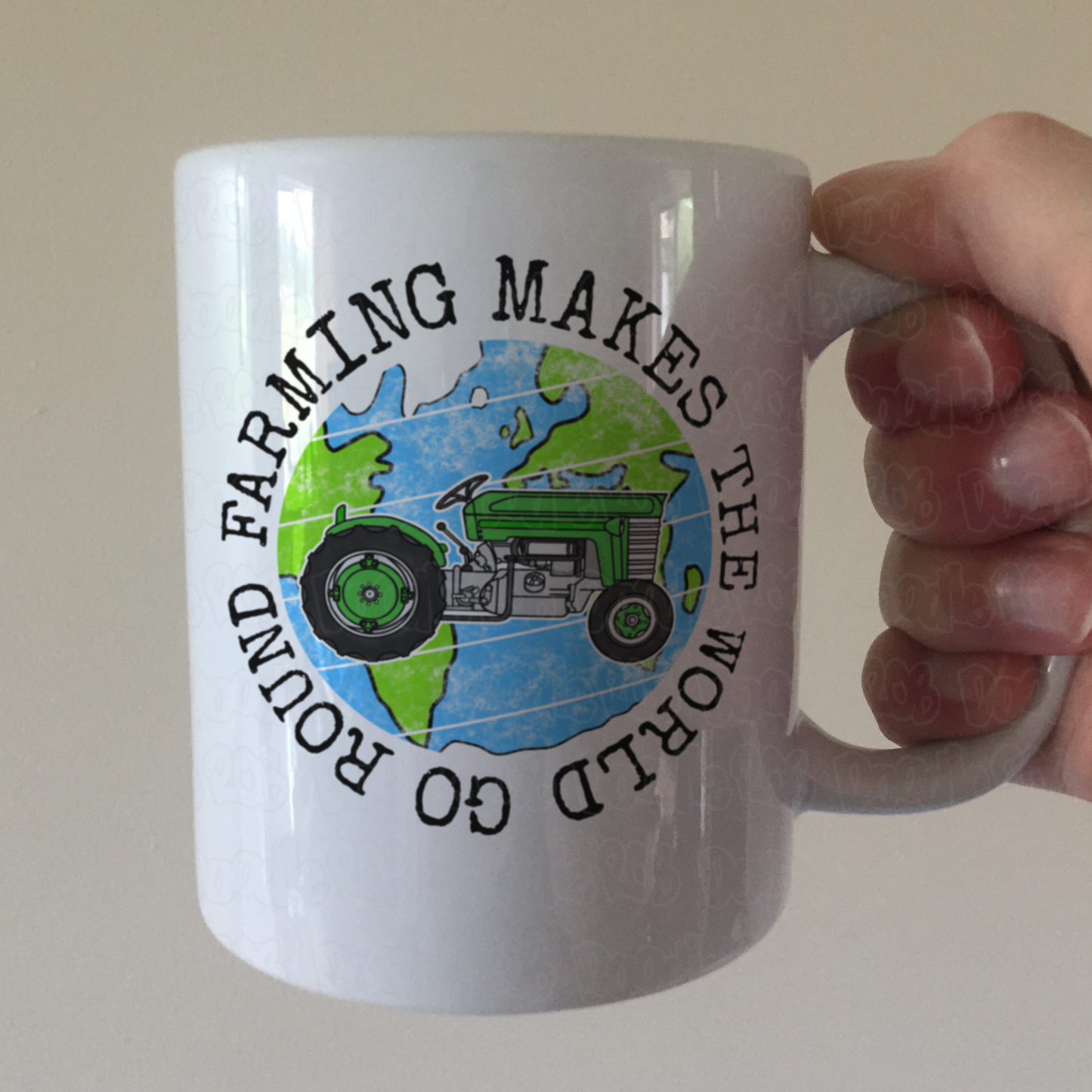 Funny Farmer Mug - Farming Makes The World Go Round - Vintage Tractor Mug - Earth Day Gift