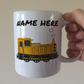 Diesel Train Personalised Mug (Orange) - Custom Train Mug - Rail Enthusiast Gift