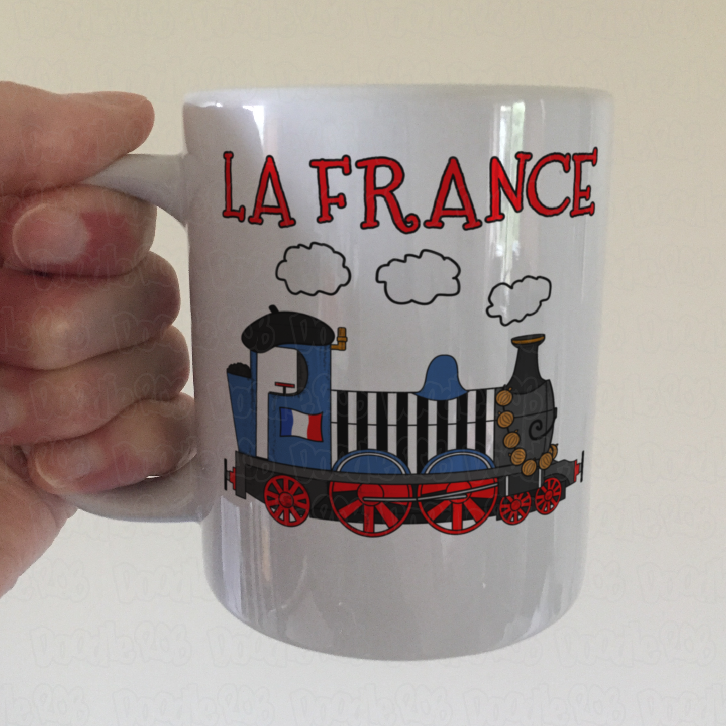 French Steam Train Mug - Funny France Mug - Rail Enthusiast Gift - Bastille Day Gift For Kids