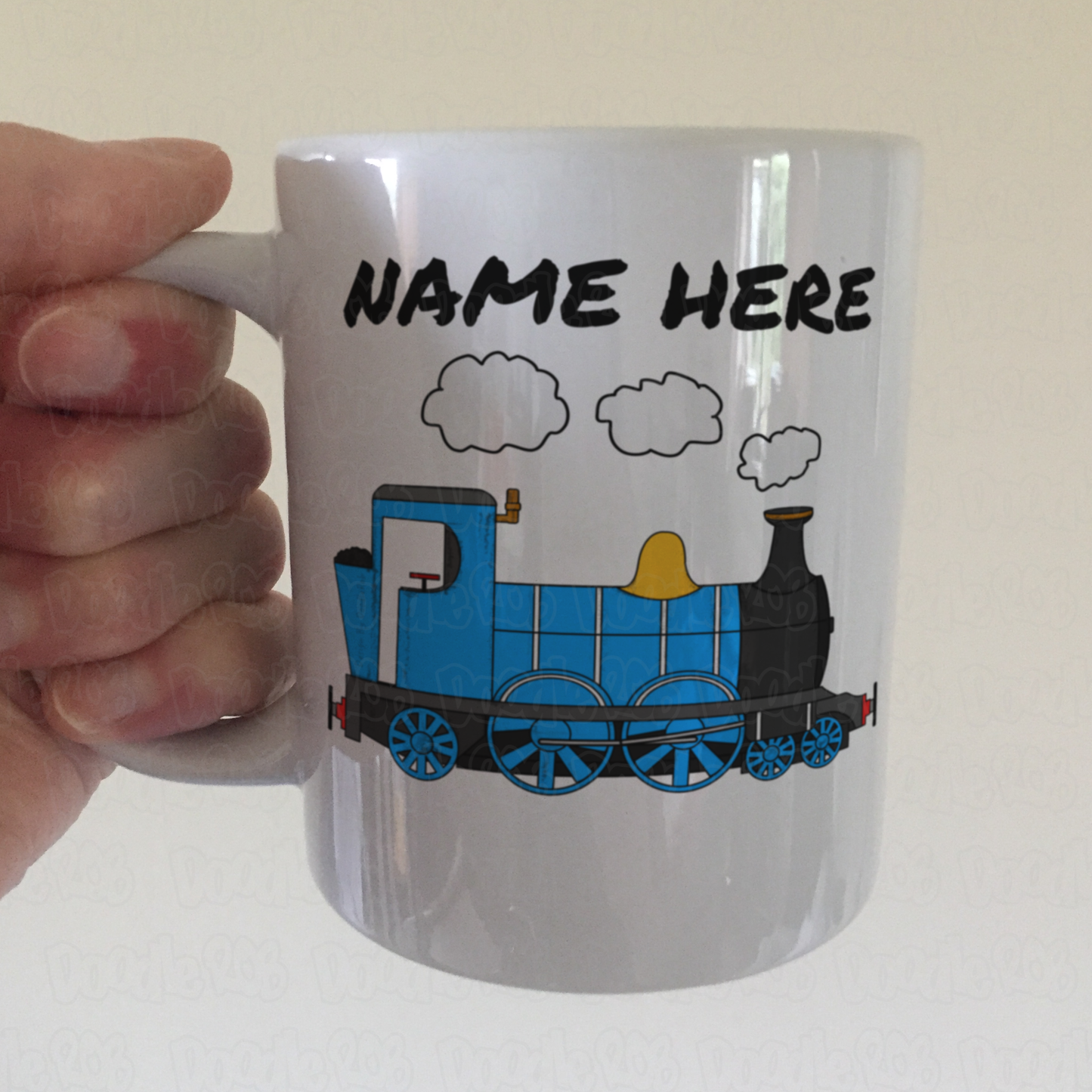 Steam Train Personalised Mug (Blue) - Custom Rail Enthusiast Mug - Train Gift For Him