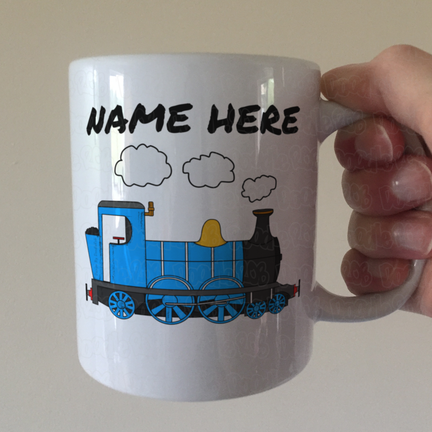 Steam Train Personalised Mug (Blue) - Custom Rail Enthusiast Mug - Train Gift For Him