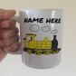 Steam Train Personalised Mug (Yellow) - Model Railway Custom Mug