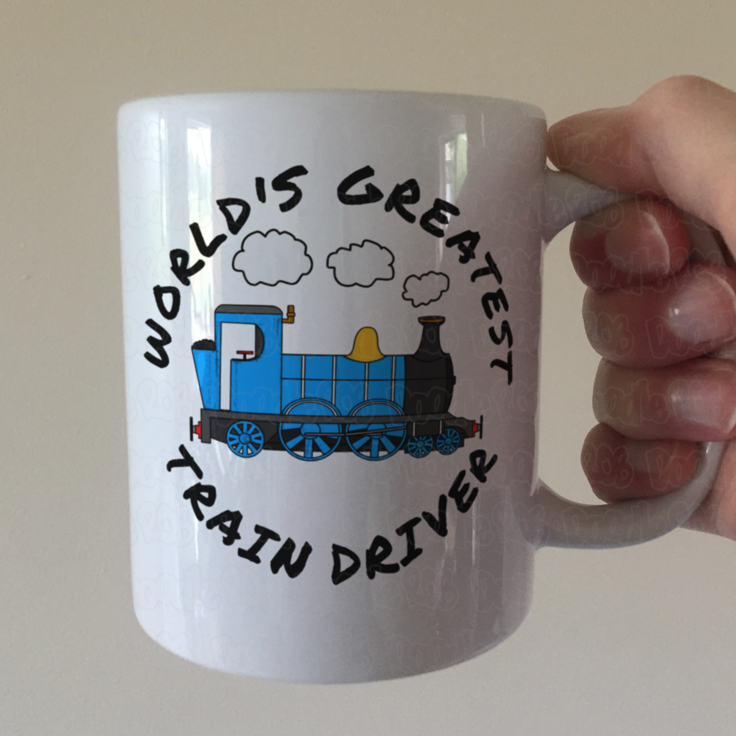 Steam Train Mug (Blue) - World's Greatest Train Driver - Model Railway Enthusiast Gift