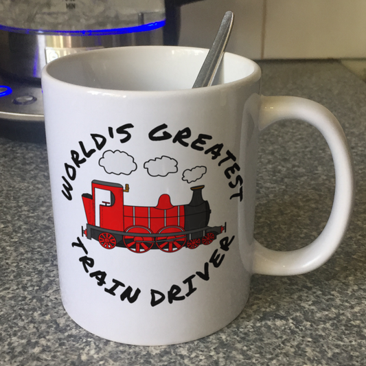 Steam Train Mug (Red) - World's Greatest Train Driver - Model Railway Enthusiast Gift